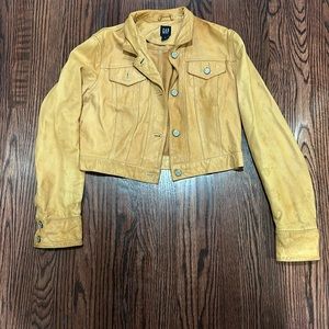 Vintage gap leather in saddle cropped jacket